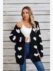 Women's Open Front Heart Cardigan