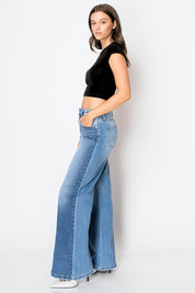 Women's Vintage High Rise Wide Leg Tummy Control Jeans