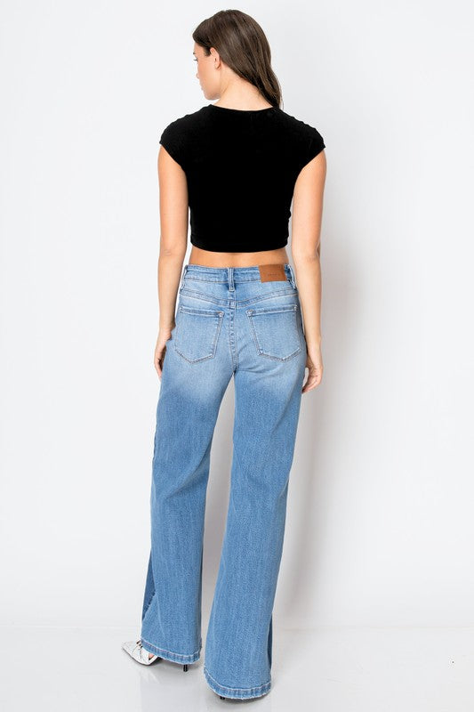 Women's Vintage High Rise Wide Leg Tummy Control Jeans