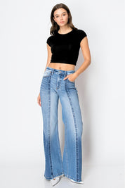 Women's Vintage High Rise Wide Leg Tummy Control Jeans