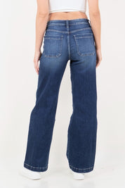 Women's High Rise Tummy Control Wide Leg Jeans