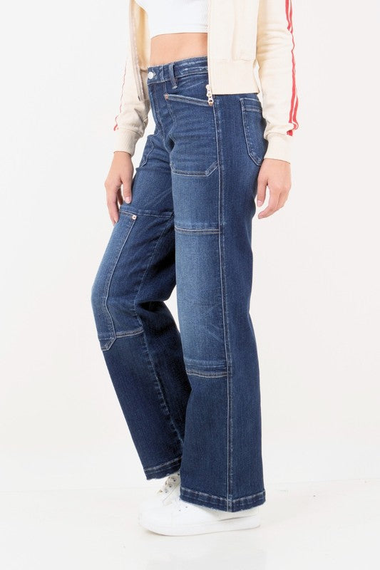 Women's High Rise Tummy Control Wide Leg Jeans