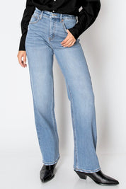 Women's High Rise Tummy Control Straight Leg Jeans