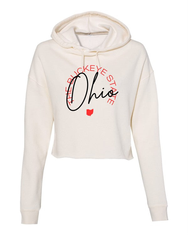 Women's Slim Fit Cropped Hoodie - Buckeye State Ohio