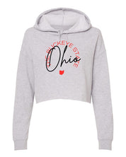 Women's Slim Fit Cropped Hoodie - Buckeye State Ohio