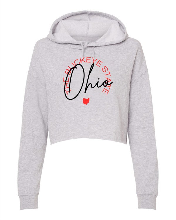 Women's Slim Fit Cropped Hoodie - Buckeye State Ohio