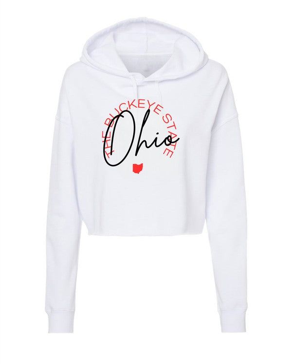 Women's Slim Fit Cropped Hoodie - Buckeye State Ohio