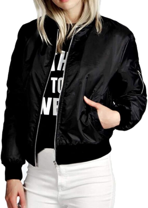 Women's Regular Fit Long Sleeve Bomber Jacket