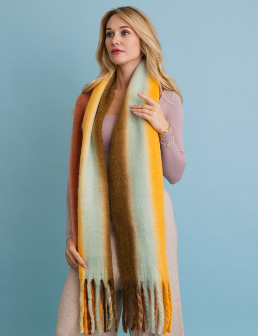 Women's Ombre Luxe Fringe Blanket Scarf