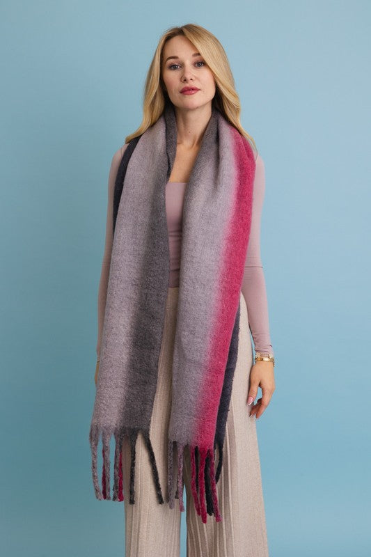 Women's Ombre Luxe Fringe Blanket Scarf