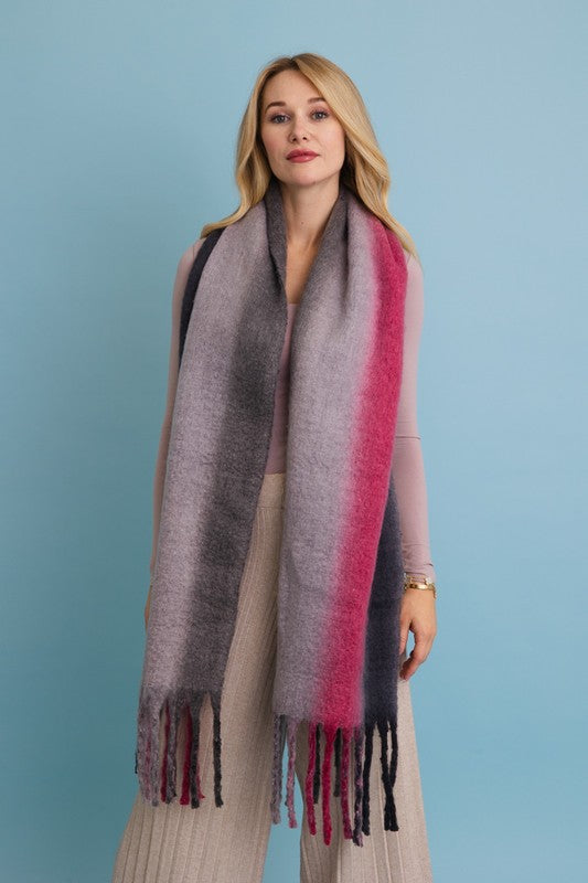 Women's Ombre Luxe Fringe Blanket Scarf