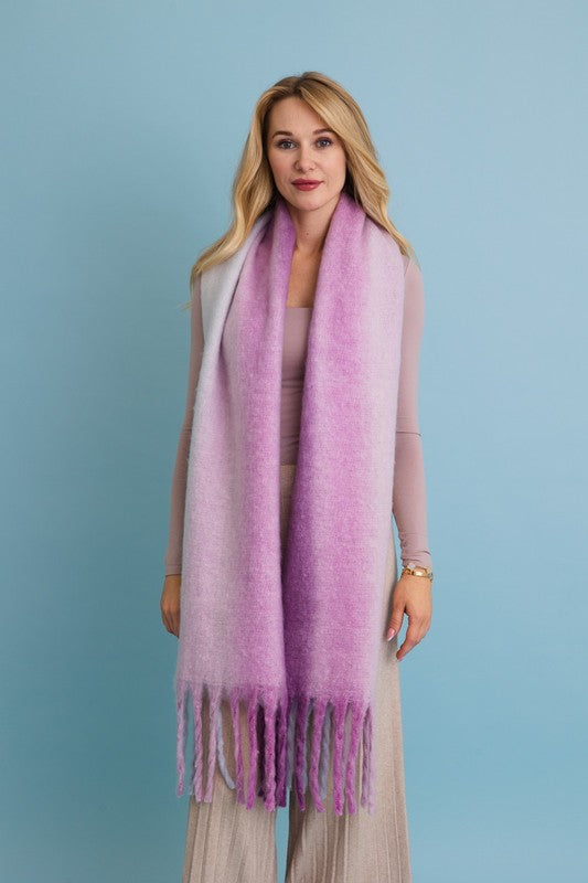 Women's Ombre Luxe Fringe Blanket Scarf