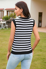 Women's Color Block Striped Sweater Vest