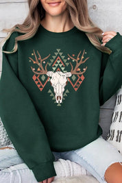 Unisex Western Christmas Graphic Fleece Sweatshirt