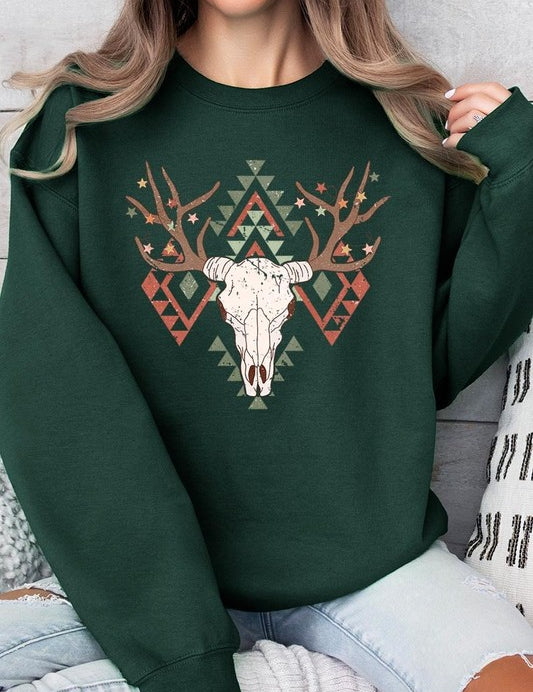 Unisex Western Christmas Graphic Fleece Sweatshirt