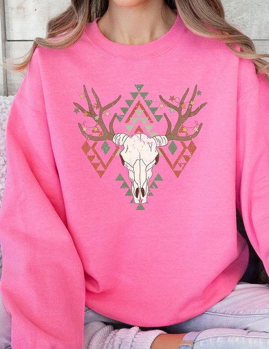 Unisex Western Christmas Graphic Fleece Sweatshirt