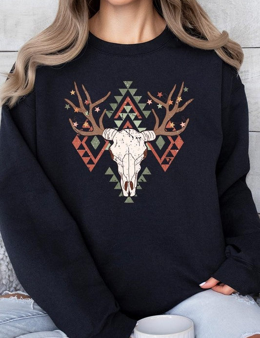 Unisex Western Christmas Graphic Fleece Sweatshirt