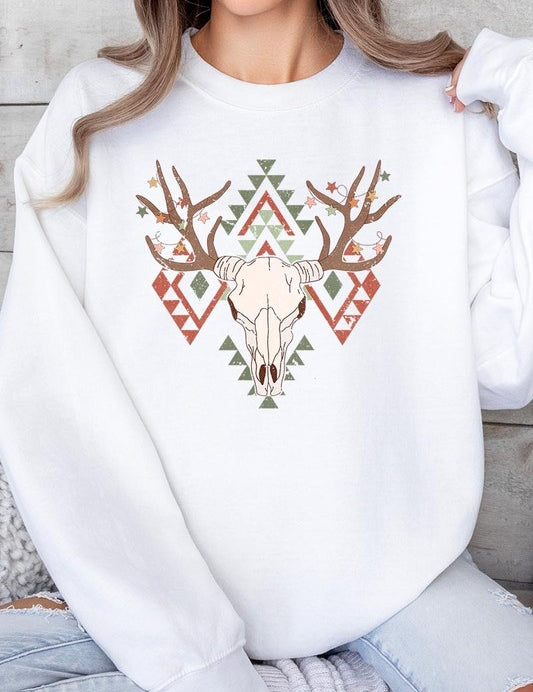 Unisex Western Christmas Graphic Fleece Sweatshirt