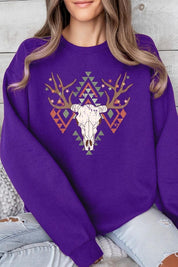 Unisex Western Christmas Graphic Fleece Sweatshirt