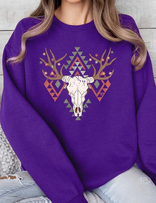 Unisex Western Christmas Graphic Fleece Sweatshirt