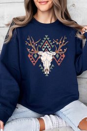 Unisex Western Christmas Graphic Fleece Sweatshirt