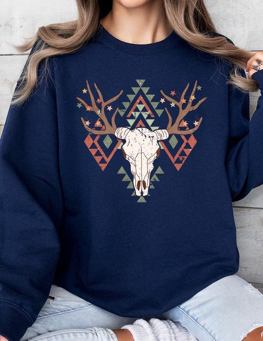 Unisex Western Christmas Graphic Fleece Sweatshirt