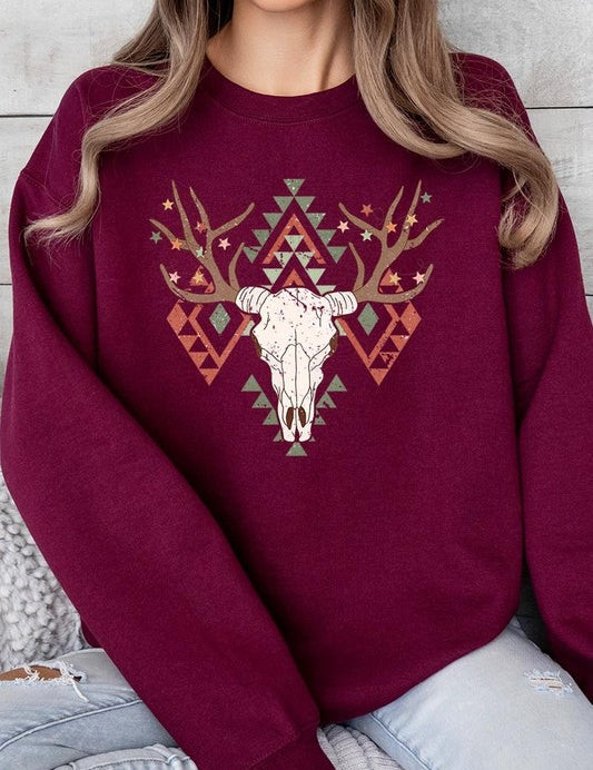 Unisex Western Christmas Graphic Fleece Sweatshirt