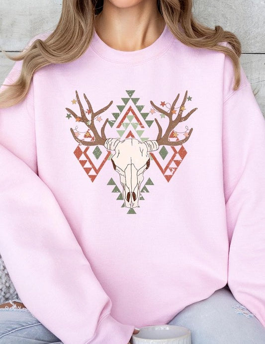 Unisex Western Christmas Graphic Fleece Sweatshirt