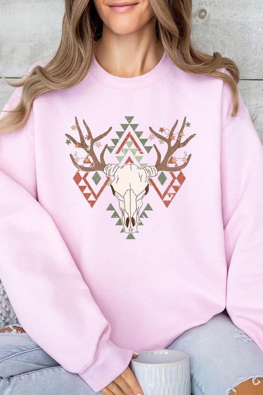 Unisex Western Christmas Graphic Fleece Sweatshirt