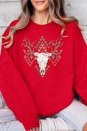 Unisex Western Christmas Graphic Fleece Sweatshirt