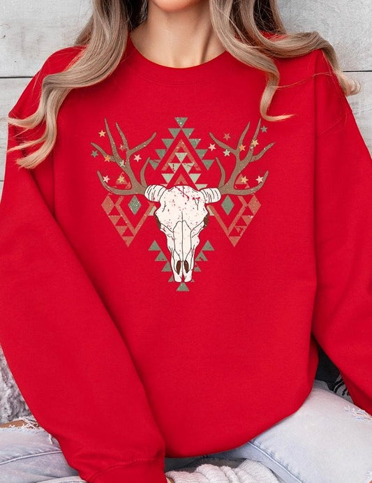 Unisex Western Christmas Graphic Fleece Sweatshirt