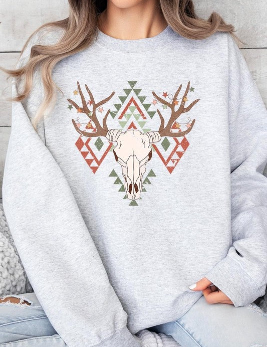 Unisex Western Christmas Graphic Fleece Sweatshirt