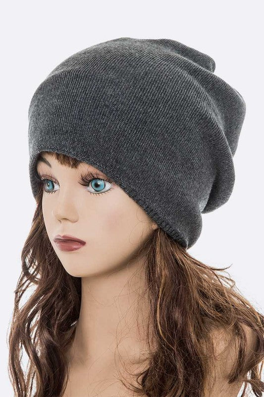 Unisex Double Layered Wool Blend Convertible Beanie