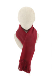 Unisex Plain Woolen Fringed Edge Scarf