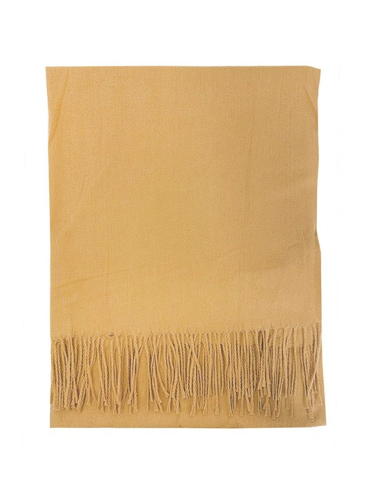 Unisex Plain Woolen Fringed Edge Scarf