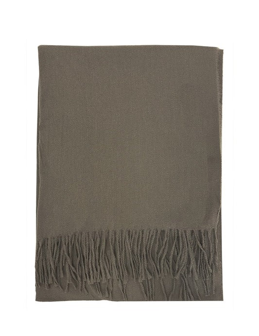 Unisex Plain Woolen Fringed Edge Scarf