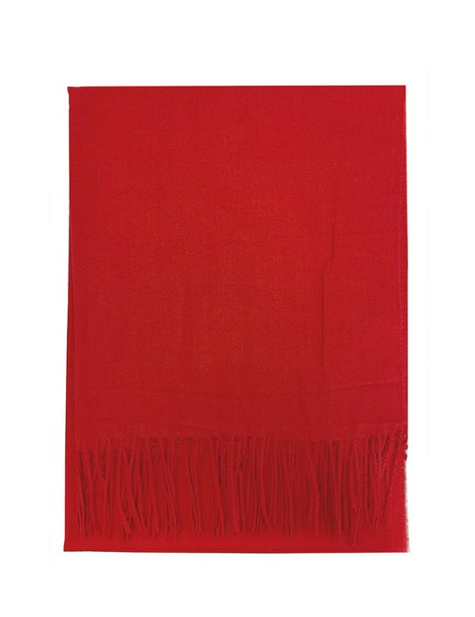 Unisex Plain Woolen Fringed Edge Scarf