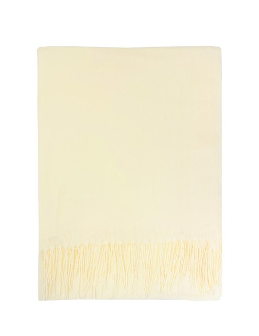 Unisex Plain Woolen Fringed Edge Scarf