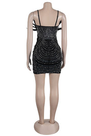 Women's Body-Con Mini Dress with Feather Details