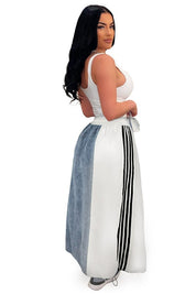 Women's Stretch Denim Long Maxi Skirt