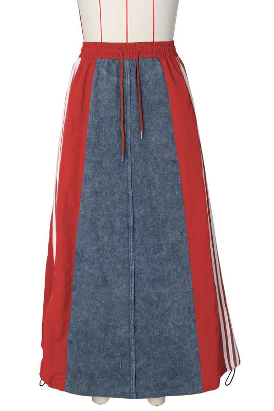 Women's Stretch Denim Long Maxi Skirt