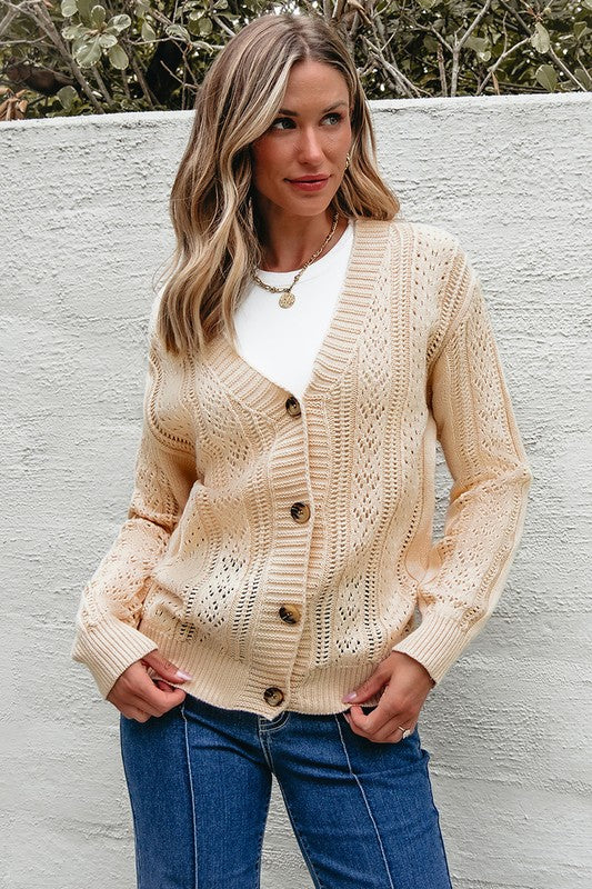 Women's Slouchy Open Knit Cardigan Sweater