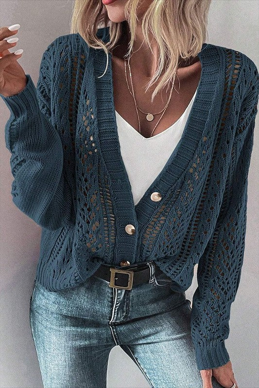 Women's Slouchy Open Knit Cardigan Sweater