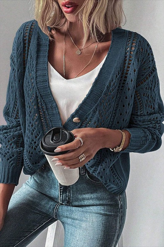 Women's Slouchy Open Knit Cardigan Sweater