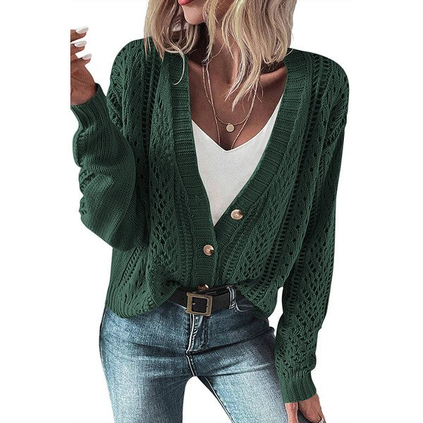 Women's Slouchy Open Knit Cardigan Sweater