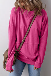 Women's Casual Crisscross Pocketed Sweatshirt