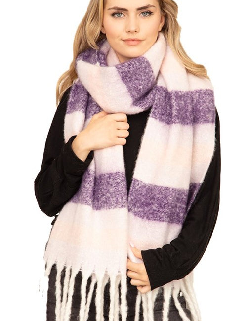 Unisex Soft Striped Winter Scarf