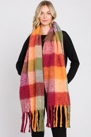 Women's Soft Plaid Plushy Winter Scarf