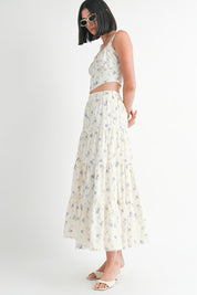 Women's Floral Tiered Maxi Skirt