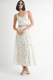 Women's Floral Tiered Maxi Skirt